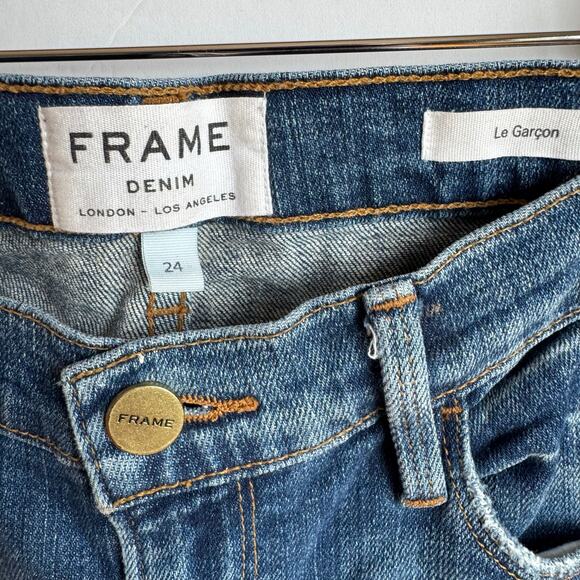 Frame Denim Le Garcon Cooper Relaxed Slim Boyfriend Distressed Jean size 24 - Picture 3 of 12